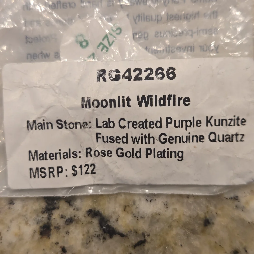 Lab Created Purple Kunzite Fuzed With GENUINE QUARTZ Rose Gold Plating